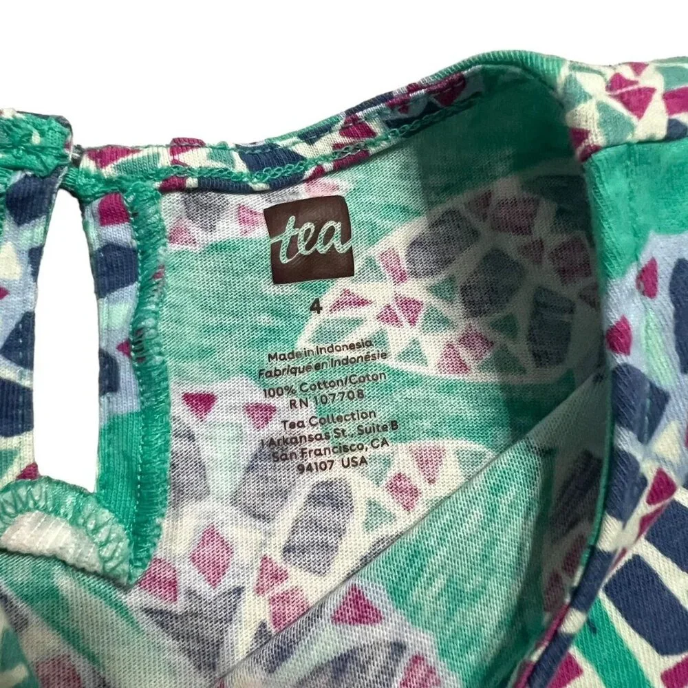 Tea Collection 4Y Green Butterfly Kaleidoscope Dress